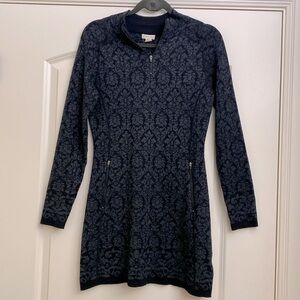 AKINI Mini Sweater dress Women’s mock neck zip front warm Fall activewear Sz S
